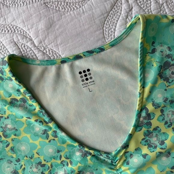 Title Nine - Diamalete Active Athletic Dress - Green & Blue Floral - Picture 7 of 12